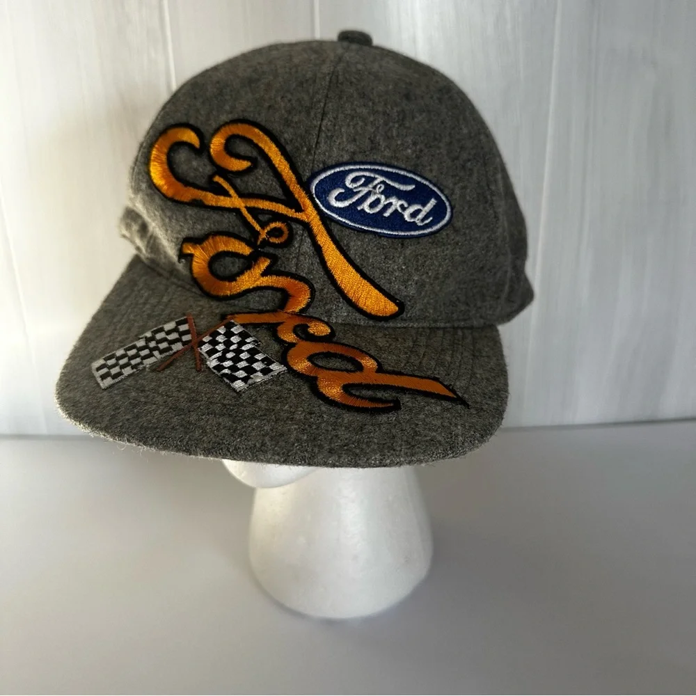 Mens Ford wool embroidered baseball cap hat trucker style‎ adjustable